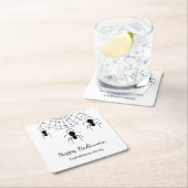 Gothic Spiders Schwarz-weißes Halloween-Party Rechteckiger Pappuntersetzer (Vor Ort)