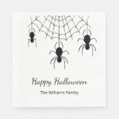 Gothic Spiders Schwarz-weißes Halloween-Party Serviette (Vorderseite)