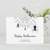 Gothic Spiders Simple Happy Halloween Feiertagskarte (Stehend Vorderseite)