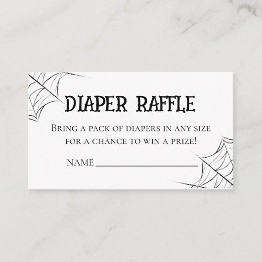 Gothic Spiderweb Diaper Raffle Baby Shower Insert  (Vorderseite)