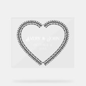 Gothic Spine Heart Bone Minimalistische Hochzeit Acrylschild (Vorderseite)