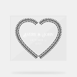 Gothic Spine Heart Bone Minimalistische Hochzeit Acrylschild