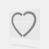 Gothic Spine Heart Bone Minimalistische Hochzeit Acrylschild (Winkel)