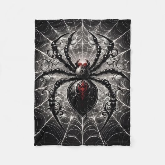 Gothic Spinne auf Netz Dark Fantasy Fleece Decke (Vorderseite)