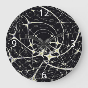 Gothic Spinnennetz abstraktes Goldmuster Große Wanduhr