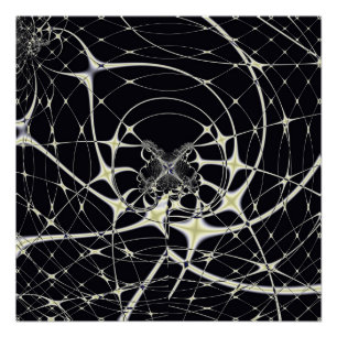 Gothic Spinnennetz abstraktes Goldmuster Poster