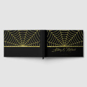 Gothic Spinnweb Custom Wedding Black Gold Folie Gästebuch (Voll)
