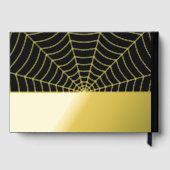 Gothic Spinnweb Custom Wedding Black Gold Folie Gästebuch (Rückseite)