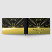 Gothic Spinnweb Custom Wedding Black Gold Folie Gästebuch (Voll)