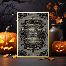 Gothic Spione Halloween Cocktail Party Gold Folieneinladung