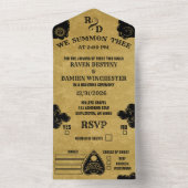 Gothic Spirit Board Fall, Hexenhafte Halloween Hoc All In One Einladung (Innen Boden)