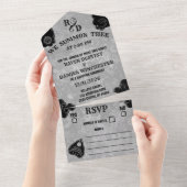 Gothic Spirit Board, Witchy Fall Halloween Wedding All In One Einladung (Abreißen)