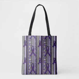 Gothic-Spitze-Blumen-Lavendel-Epilepsie-Bewusstsei Tasche