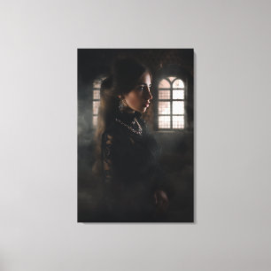 Gothic-Spitzen-Frau Misty Stone Chamber Leinwanddruck