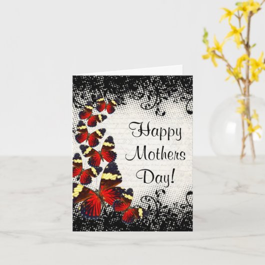 Gothic-Spitzenmütter Karte (Gelbe Blume)