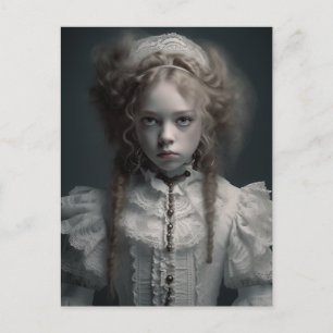 Gothic Spooky Blond Child Postkarte
