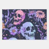 Gothic Spooky Blume Skull Geschenkpapier Set (Vorderseite)