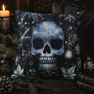 Gothic Spooky Christmas Skull Kissen