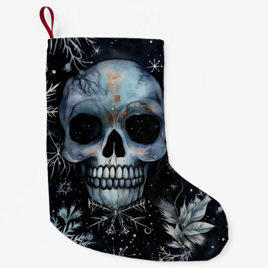Gothic Spooky Christmas Skull Kleiner Weihnachtsstrumpf (Vorderseite)