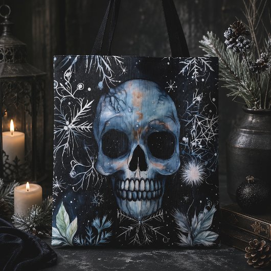 Gothic Spooky Christmas Skull Tasche