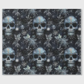 Gothic Spooky Christmas Skulls Geschenkpapier (Flach)