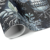 Gothic Spooky Christmas Skulls Geschenkpapier (Rolleneckpunkt)