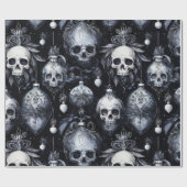 Gothic Spooky Christmas Skulls Geschenkpapier (Flach)