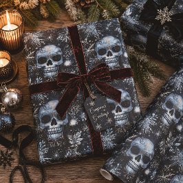 Gothic Spooky Christmas Skulls Geschenkpapier
