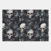 Gothic Spooky Christmas Skulls Geschenkpapier Set (Vorderseite)