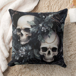 Gothic Spooky Christmas Skulls Kissen