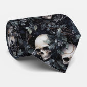 Gothic Spooky Christmas Skulls Krawatte (Gerollt)