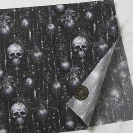 Gothic Spooky Christmas Skulls Seidenpapier