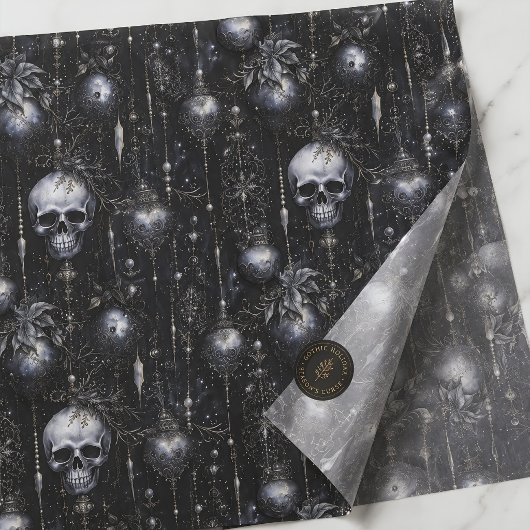 Gothic Spooky Christmas Skulls Seidenpapier