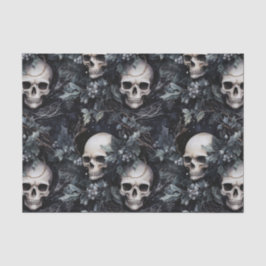 Gothic Spooky Christmas Skulls Seidenpapier