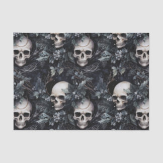 Gothic Spooky Christmas Skulls Seidenpapier