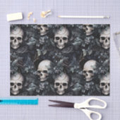 Gothic Spooky Christmas Skulls Seidenpapier (Handwerk)