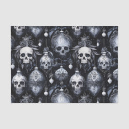 Gothic Spooky Christmas Skulls Seidenpapier