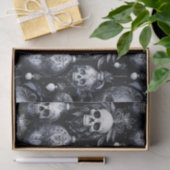 Gothic Spooky Christmas Skulls Seidenpapier (Geschenk)