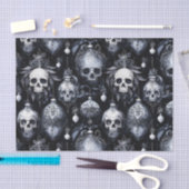 Gothic Spooky Christmas Skulls Seidenpapier (Handwerk)