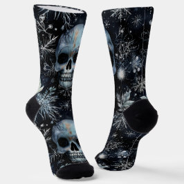 Gothic Spooky Christmas Skulls Socken