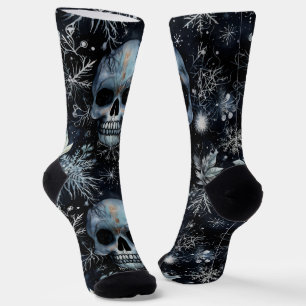 Gothic Spooky Christmas Skulls Socken