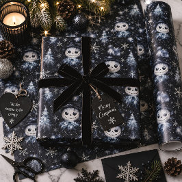 Gothic Spooky Christmas Snowman Geschenkpapier