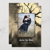 Gothic Spooky Foto Save the Date (Vorne/Hinten)