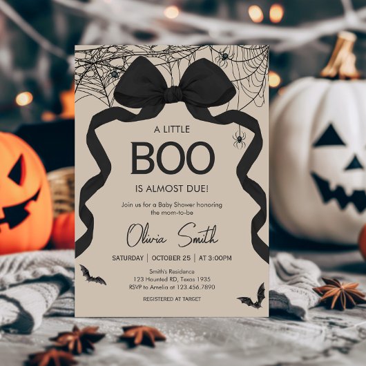 Gothic Spooky Little Boo Baby Dusche Einladung