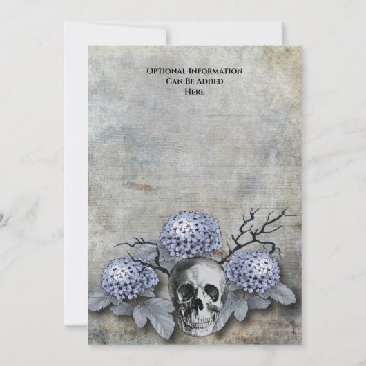 Gothic Spooky Skeleton Halloween Hochzeit Einladung (Rückseite)