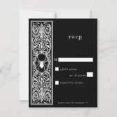 Gothic Spooky Spider Schwarz-weiß Wedding No Dinne RSVP Karte (Vorderseite)