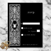 Gothic Spooky Spider Schwarz-weiß Wedding No Dinne RSVP Karte
