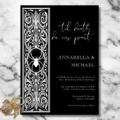 Gothic Spooky Spider Schwarz-weiße Hochzeit Einladung