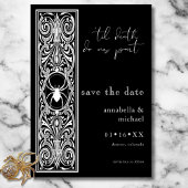 Gothic Spooky Spider Schwarz-weiße Hochzeit Save The Date