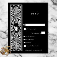 Gothic Spooky Spider Schwarz-weiße Hochzeitsessen